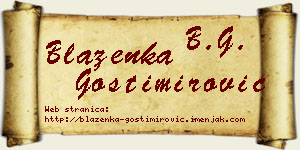 Blaženka Gostimirović vizit kartica